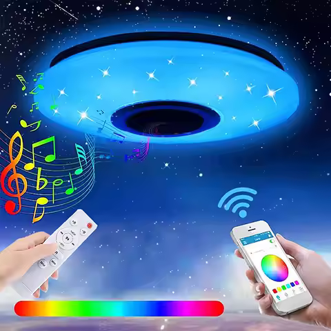 RGB LED Ceiling Light Dimmable Bluetooth-compatible Music Ceiling Lamp 2800K-6500K Home Decoration L