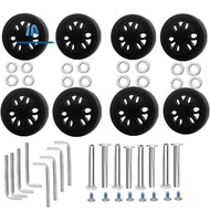 8pcs Luggage Wheels Replacement Kit,Dia 2in/50mm Thick 0.47in/12mm Resistant Rubber Mute Caster Repl