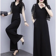 Jump quần dài ống suông phối ren tay cao cấp