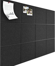 Large Felt Bulletin Board, 48" x 36" Cork Board Alternative 12 Pack Felt Wall Tiles Bulletin Board w