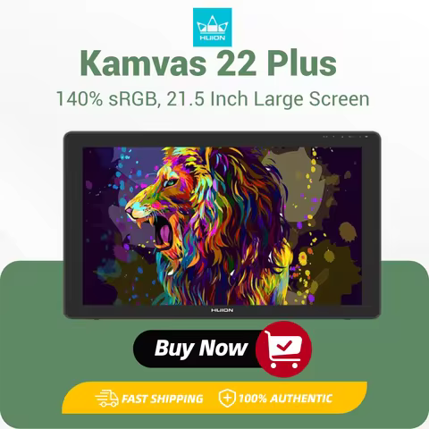 Huion Kamvas 22 Plus 21.5 Inch Graphics Tablet Screen Anti-glare Glass 140%sRGB Drawing Monitor Linu