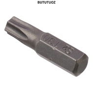 BUTUTUOZ 1pc Screw Driver Bit, S2 Alloy Steel T6-T40 Torx Bits, 1/4 Inch Hex Shank 25mm Length 6 Poi