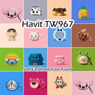 READY STOCK For Havit TW967 Case Trendy Cartoon Series Soft Silicone Earphone Case Casing Cover NO.1