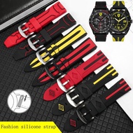 High Quality Silicone Watch Band For Tissot Seiko Porsche Watch Black Red Yellow GT Ruer Watch Strap 22Mm