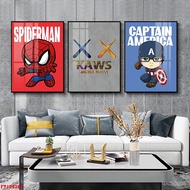 Marvel Superhero Painting & Bearbrick - Mirror Laminate Wall Painting