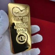 Simulation Dapeng Dr. Pang Swiss Gold Bar Gold Brick Gold Shop Bank Solid Copper Gold Plated 1000g S