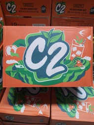 THÙNG 24 CHAI C2 HỒNG TRÀ ĐÀO 455ML