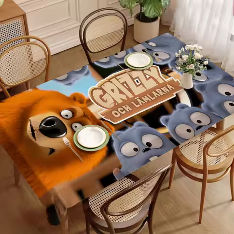 Grizzy And The Lemmings Tablecloth Themed Indoor Outdoor Picnic Party Tablecover Kitchen Dining Tabl