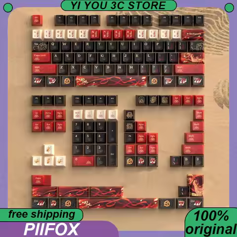 PIIFOX Ne Zha Keycap Mechanical Keyboard PBT+PC Transparent Original Height Heat Sublimation Custom 