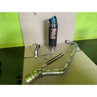 ORIGINAL RED LEO Y15 ZR RACING SHORT EXZOS EKZO EKZOS EXHAUST OPEN RED BLACK MUFFLER CARBON