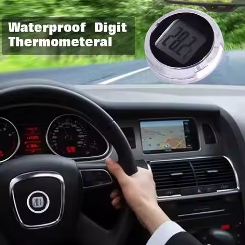 Mini Motorcycle Temperature Gauge Highly Waterproof Stick-On Temperature Meter Gauge Adhesive Pocket