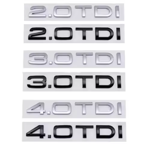ABS Car Rear Boot Trunk Emblem Sticker For Audi 2.0 2.7 3.0 4.0 TDI 2.0TDI 3.0TDI 4.0TDI A3 A4 A5 A6