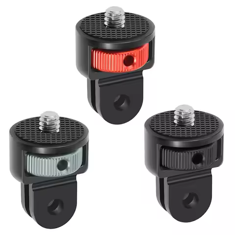 360 Rotating Mini Tripod Adapter 1/4 Inch Screw CNC Aluminum Locking Mount for GoPro12 11 POCKET 2 F