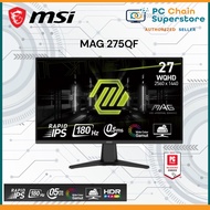 MSI MAG 275QF 27" 2560x1440 WQHD/180Hz/Rapid IPS/0.5ms GTG, Min./Anti-Glare Gaming Monitor