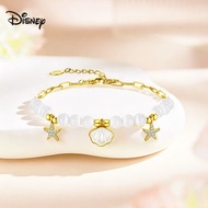 Disney Official Ocean Starfish Bracelet, 73mm Long Shell Pearl and Glass Bead Pendant, 22 Cubic Zirc