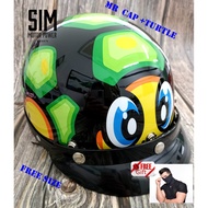HELMET TURTLE 46 DESIGN TOPI Helmet Steng Separuh 1/2 Half Cut Helmet Kura ms88