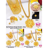 24k Gold Plated Dubai Kendari Flower Luxury Jewelry Set
