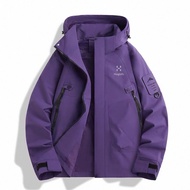 Haglofs 男女防風防水戶外冲鋒衣外套 行山風褸 深紫色 M
