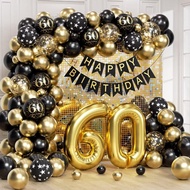 60th Birthday Decorations for Men Woman with Happy 60th Birthday Decorations Banner 60 Balloon Numbe