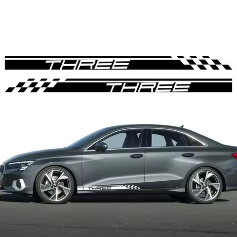 Car Door Sticker Three Letter Graphics Vinyl Decals Auto Accessories For Audi A3 8V 8P 8L 8Y S3 RS3 