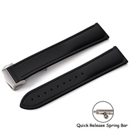 สายนาฬิกาอเนกประสงค์แบบนิ่ม20มม. 21มม. 22มม. สายนาฬิกาข้อมือยางคาร์เทียร์ Omega AP Panerai Sekio