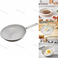 30CM White Non Stick Frying Pan Cooking Pan Cooking Utensilis Steady Handle Induction Wok Pan
