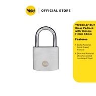 Yale Y120B 40mm Outdoor Boron Brass Padlock with Chrome Finish Y120B/40/125/1 - 1 pc Pack