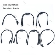 30cm DC 1 male Female to 2 way Male female Power supply Jack Splitter 5.5x2.1mm supply angel Cable f
