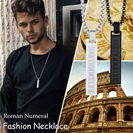 Vnox แฟชั่นตัวเลขโรมันจี้สร้อยคอผู้ชายชาร์ม Choker กล่อง Link ของขวัญวันพ่อสแตนเลส Punk Biker Rock เ