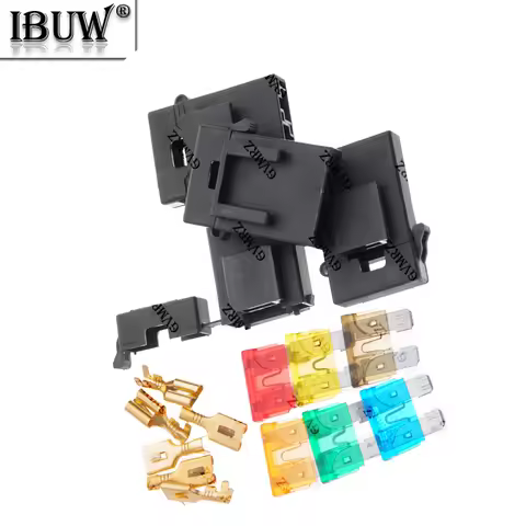 5Set 1A-50A 25A 30A 35A 40A 1A 2A 3A 4A 5A 7.5A 10A 15A 20A Fuse Holder with Crimp Terminal Middle F