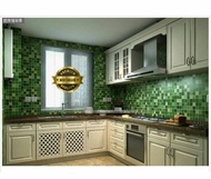 Wallpaper stiker dinding dapur dan kamar mandi alumunium foil hijau