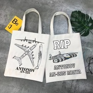 Antonov Ukraine An-225 Airplane Pattern Cotton Shopping Bag Mriya