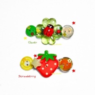 NEW Button Hair Clip Apple Heisei Retro Handmade Cute