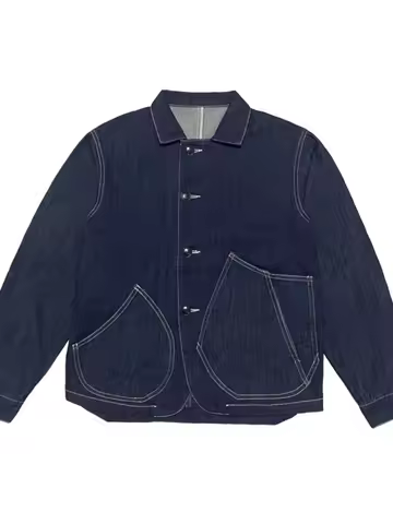 Kapital 24s Hideo Hiraoka Style Japanese Denim Jacket Workwear Outerwear Washed Blue Pocket Deconstr