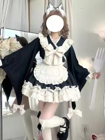IMU Autumn Japanese Sweet Lolita Kawaii Elegant Dress Women Princess Y2k Bow Design Dresses Female F