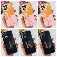 OPPO Reno7 4G CPH2363 / Reno8 4G CPH2359 Beautiful Flower Fog Initial Letter Soft Silicone TPU Cases