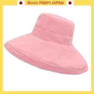 [Suitcase Company] GPT Wide Brim Hat with Chin Strap Women's UV Cut UV Protection Sunlight Protection Sunburn Prevention Large Small Face Effect Pink