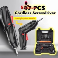 47PCS Cordless Electric Screwdriver Drill Battery Drill 3.6V Rechargeable High Power Hand Drill Repa