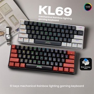 JEDEL KL-69 คีย์บอร์ดแมคคานิค RGB Blue Switch | 61 ปุ่ม ไฟ Rainbow USB-C พิมพ์มันส์ รองรับทุกระบบ