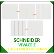 WBEL - SCHNEIDER VIVACE E SERIES FLUSH SWITCH WHITE (1G1W / 1G2W / 2G1W / 2G2W / 3G1W / 3G2W / 4G1W 