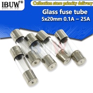 10PCS/lot 5x20 Glass fuse tube 250V 0.1A ~ 25A 5*20 fuse 5*20 0.2A 0.25A 0.3A 1A 1.25A 2A 2.5A 3A 3.