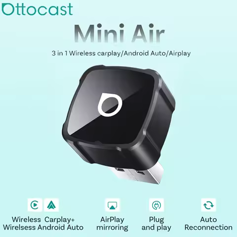 OTTOCAST MINI AIR Cube 4.0 Wireless CarPlay Android Auto 3 in 1 Adapter Screen Mirroring Car Accesso