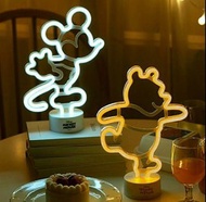 迪士尼小熊維尼米奇造型LED燈 小夜燈 迷你夜燈 居家生活 露營 擺飾 生日禮物（現貨+預購 ）