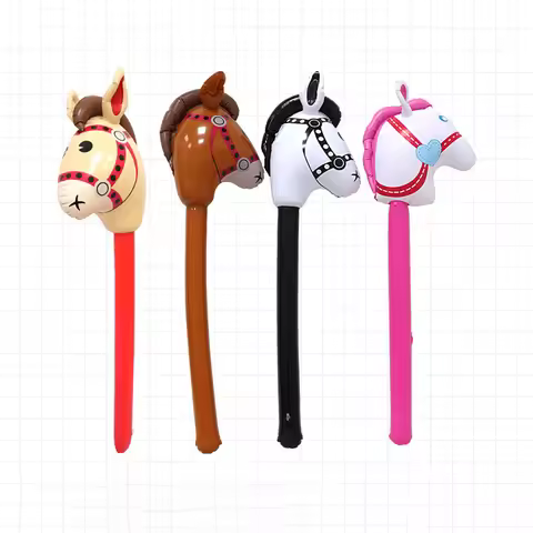 4-Piece Set Of Horse Head Inflatable Stick Pvc Inflatable Toys For Holiday Party Decoration