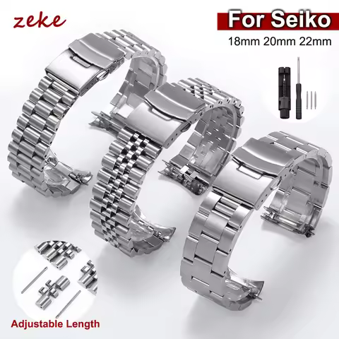 Solid Stainless Steel Watch Strap for Seiko 5 SKX007/009 for Jubilee for Oyster 18mm 20mm 22mm Men's