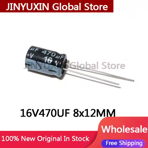 20-100PCS NEW 100% quality 16V470UF 8x12MM 470uf 16v 8*12mm 470μF 16v 8X12MM Direct insert aluminum 