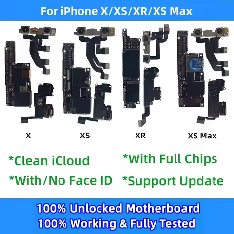 Unlocked Support IOS Update For iPhone XS Max Motherboard with/No Face ID Clean iCloud For iphone X