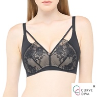 Wacoal Curve Diva บราไร้โครงเก็บกระชับ สาวคัพใหญ่ รุ่น WB7545 สีดำ (BL)