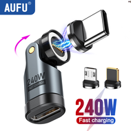 ₪▓AUFU 9pin Magnetic OTG Adapter Type C Female to Type C IOS Micro Male Converter PD 240W Fast Charg