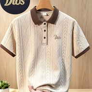 999-9, Father's Day Promotion, High-quality Men's Short Sleeve Collared Golf Shirt, Frosted 3d Engli